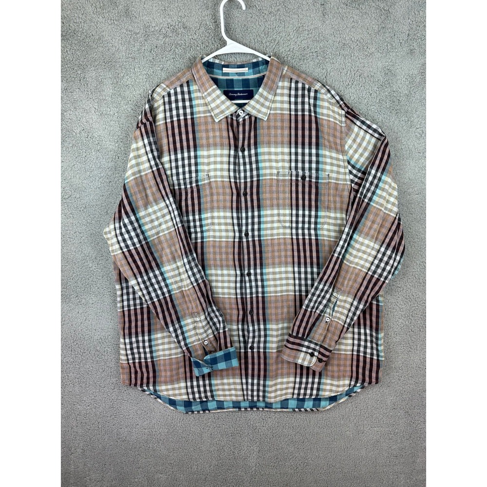 Tommy‎ Bahama Shirt Mens 3XL Lightweight Button Down Flip Cuff Preppy Adults